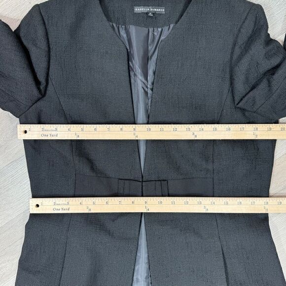 Isabella DeMarco Woven Duster Topper Blazer Jacket Black 10 - Picture 13 of 14